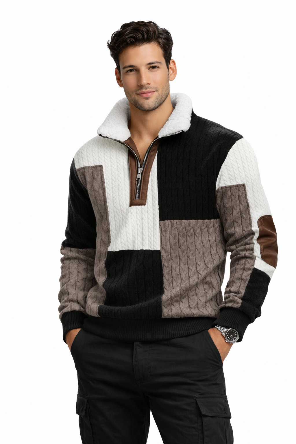 Jersey de calidad con cuello alto acolchado