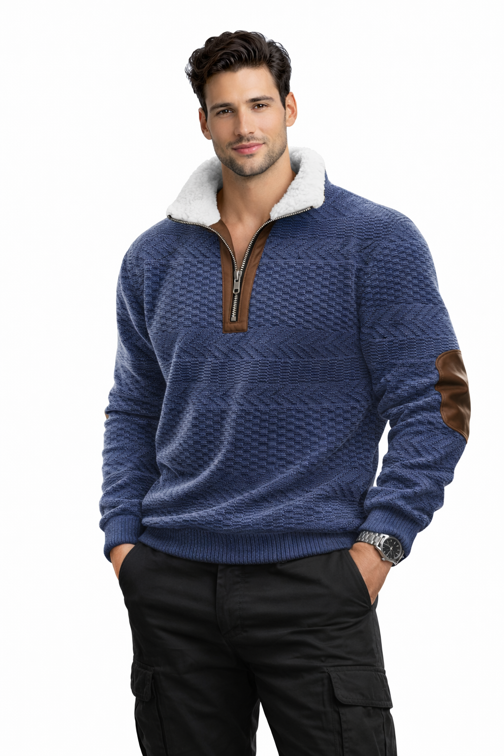 Jersey de calidad con cuello alto acolchado