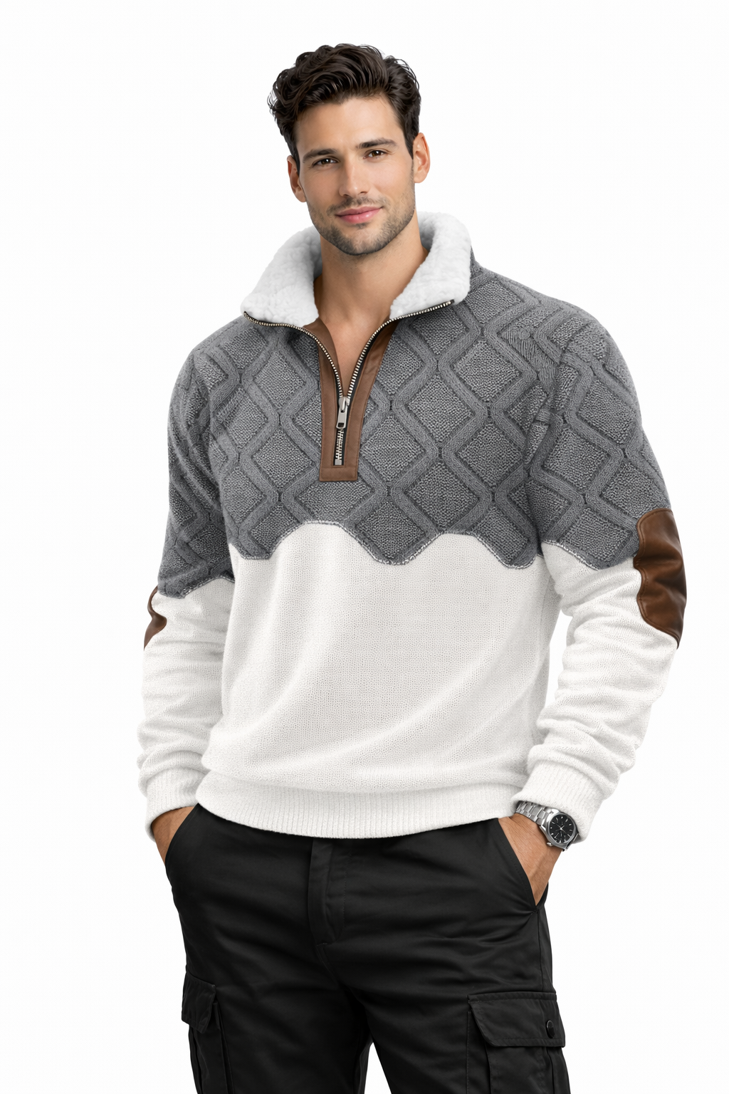 Jersey de calidad con cuello alto acolchado