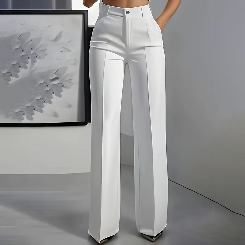 Pantalones de traje de mujer de cintura alta