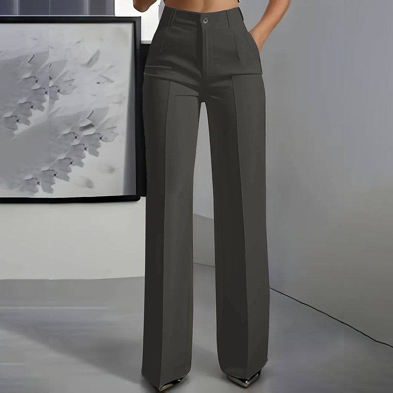 Pantalones de traje de mujer de cintura alta