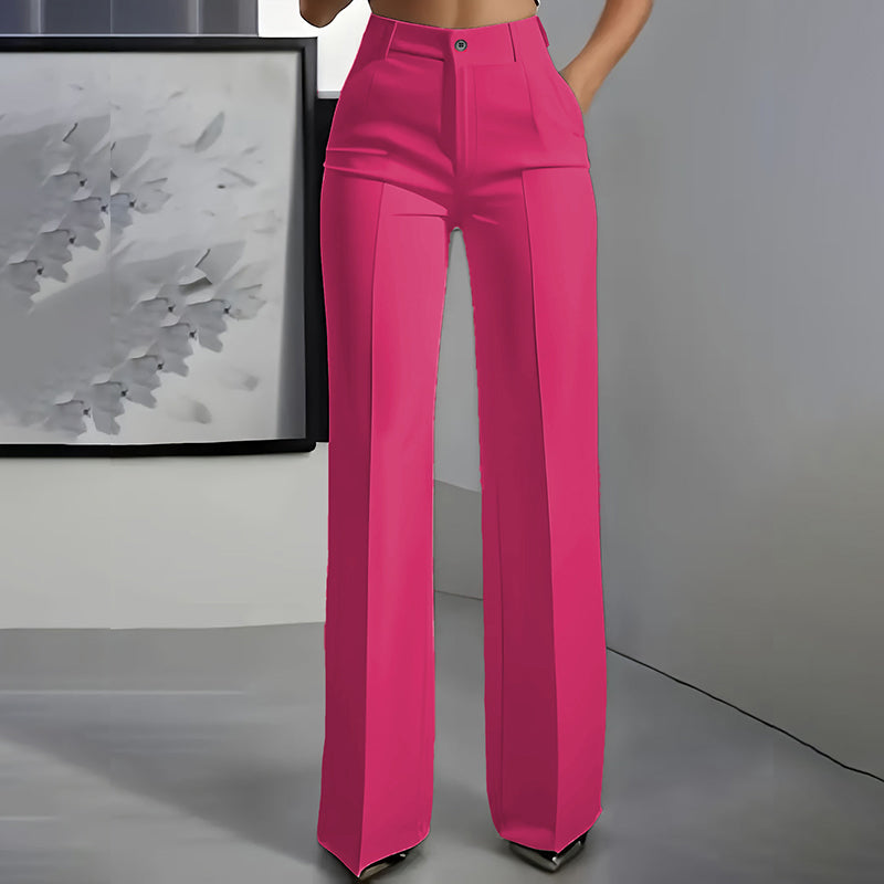 Pantalones de traje de mujer de cintura alta